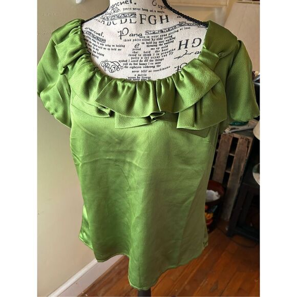 Ann Taylor Ruffle Short Sleeve Women's Blouse - Picture 11 of 11